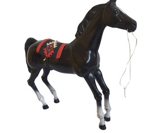 Vintage Mattel Big Jim Wild West Western Series Black Horse Pinto