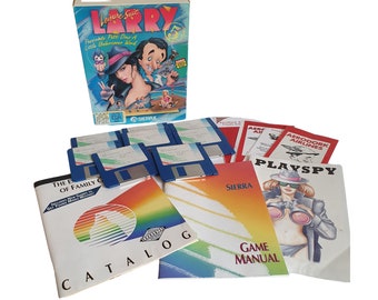 Vintage Sierra PC Game Leisure Suit Larry Passionate Patti fait un petit travail d'infiltration disques 5,25"