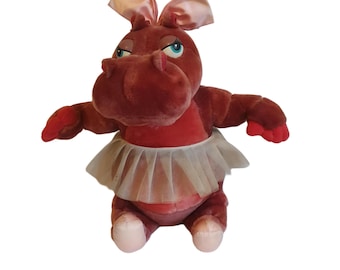 Vintage Disneyland Fantasia Hyazinthe Ballerina Nilpferd Plüschtier – Walt Disney Mickey Mouse Zauberer – Disney Parks Sammlerstück