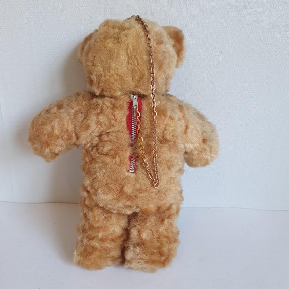 Vintage Japanese Rubber Face Teddy Bear With Secret Pocket 11