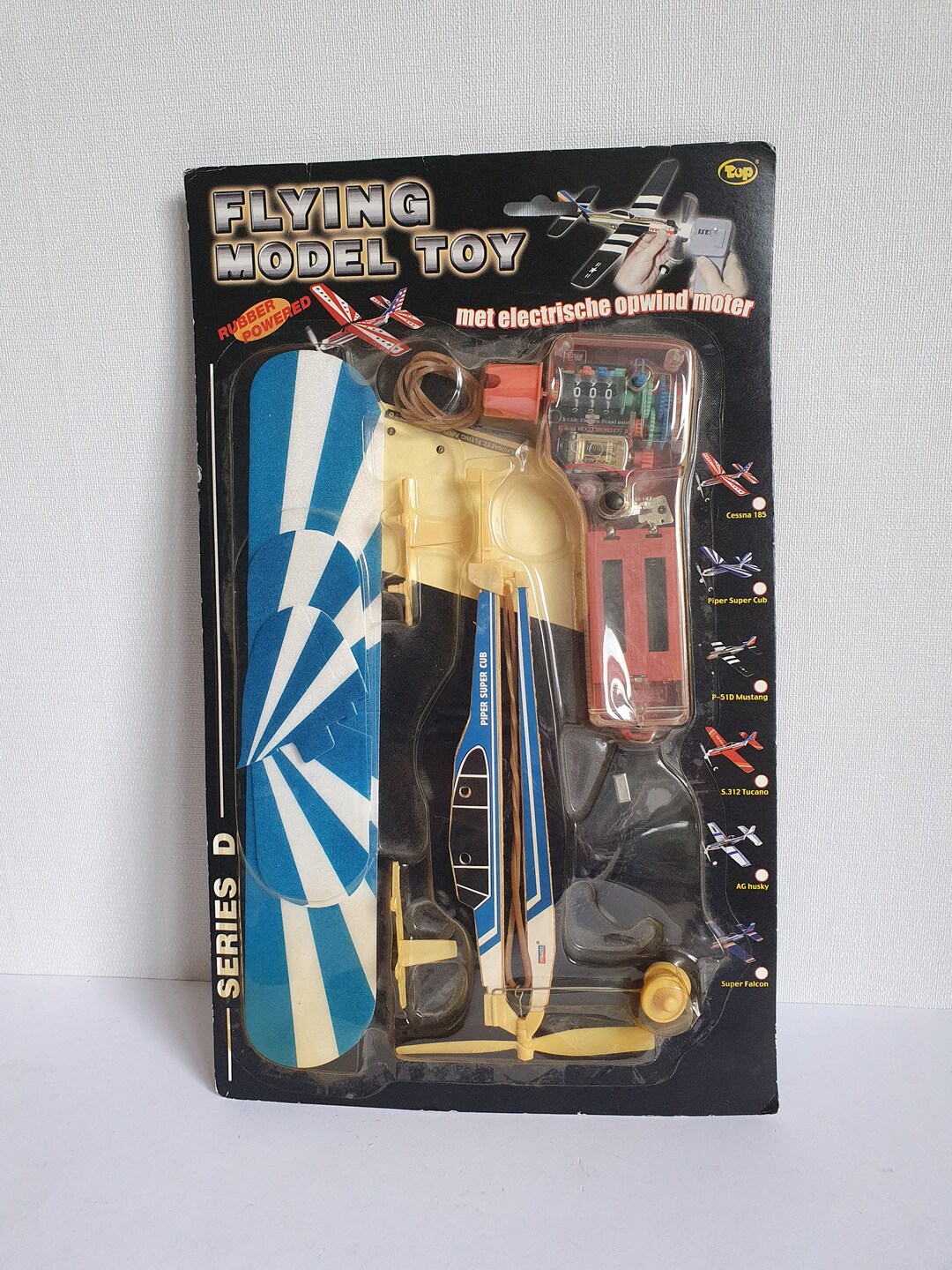 Vintage Flying Model Toy Rubber Band Powered Plane Piper Super Cub