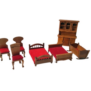 Vintage wooden dollhouse furniture 1:12 scale