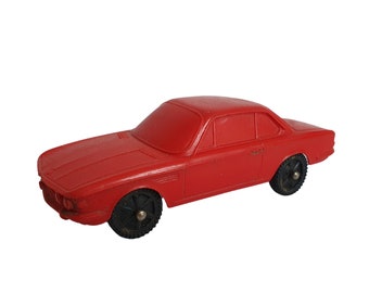 Vintage Vinyl Gummi Norddeutsche Plastik Red BMW Toy Car