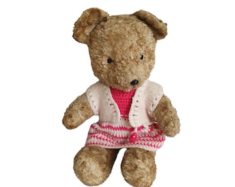 Vintage French Teddy Bear w/ growler 15&quot;