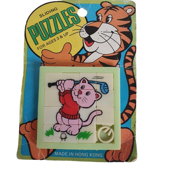 Vintage NOS Hong Kong Cat Playing Golf Sliding Puzzle - Etsy UK