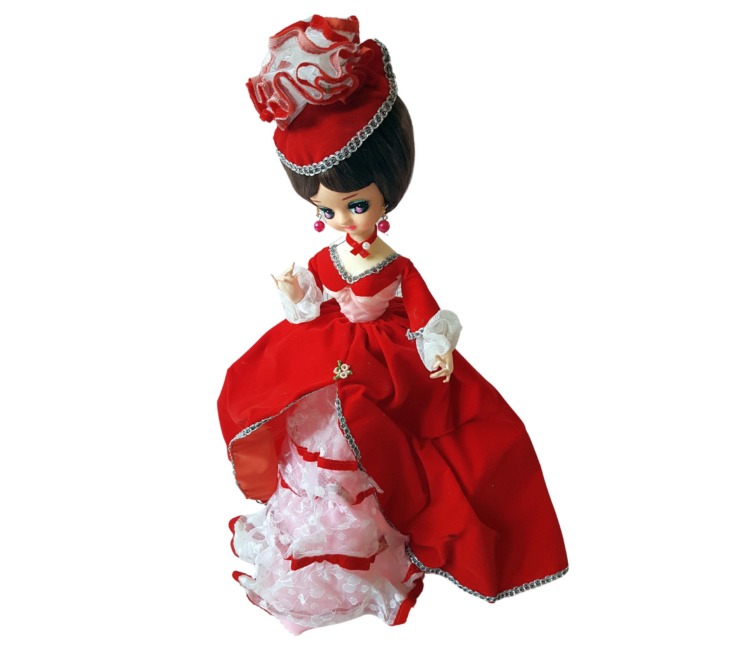 Vintage Korean Bradley Victorian Southern Belle Big Eyed Dolls 16