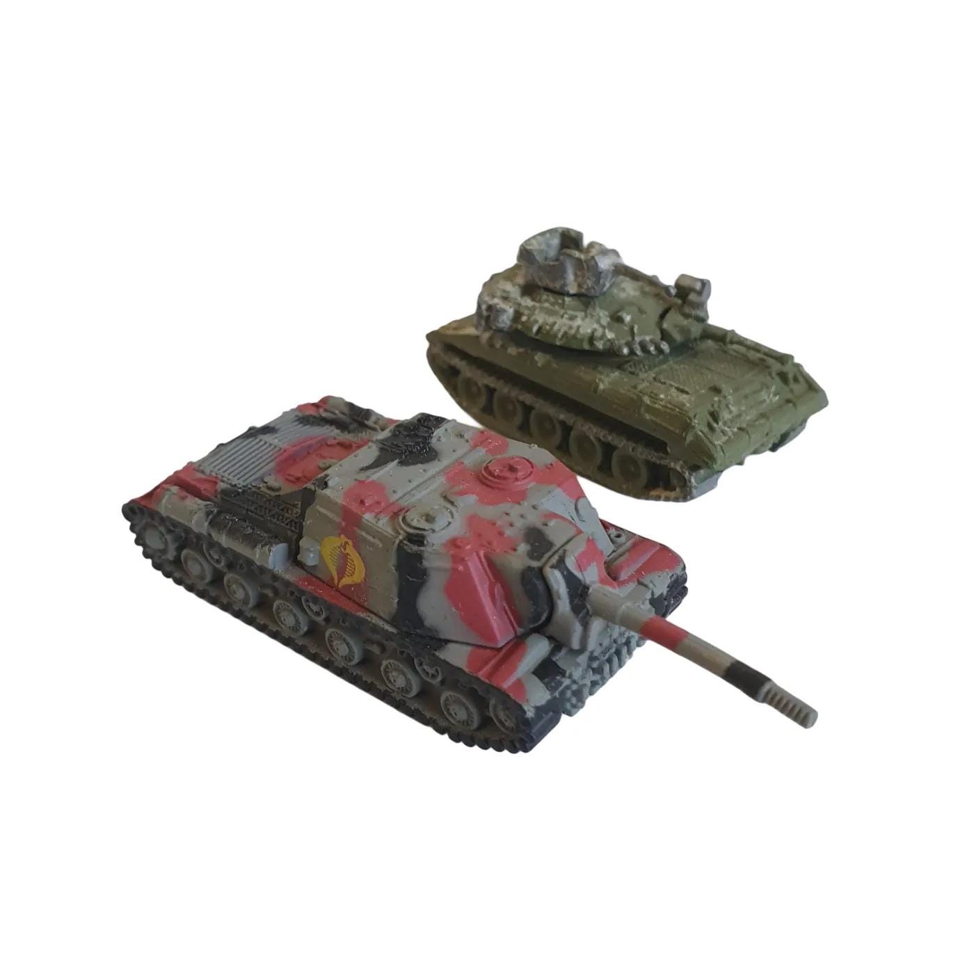 Vintage Galoob Micro Machines Military Sheridan & Red Camo Tank (lot of 2)