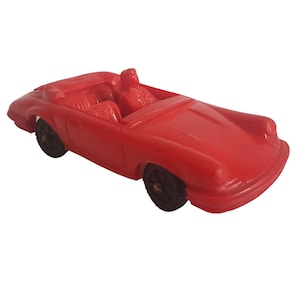 Vintage Vinyl Gummi Norddeutsche Plastik Red Porsche Toy Car