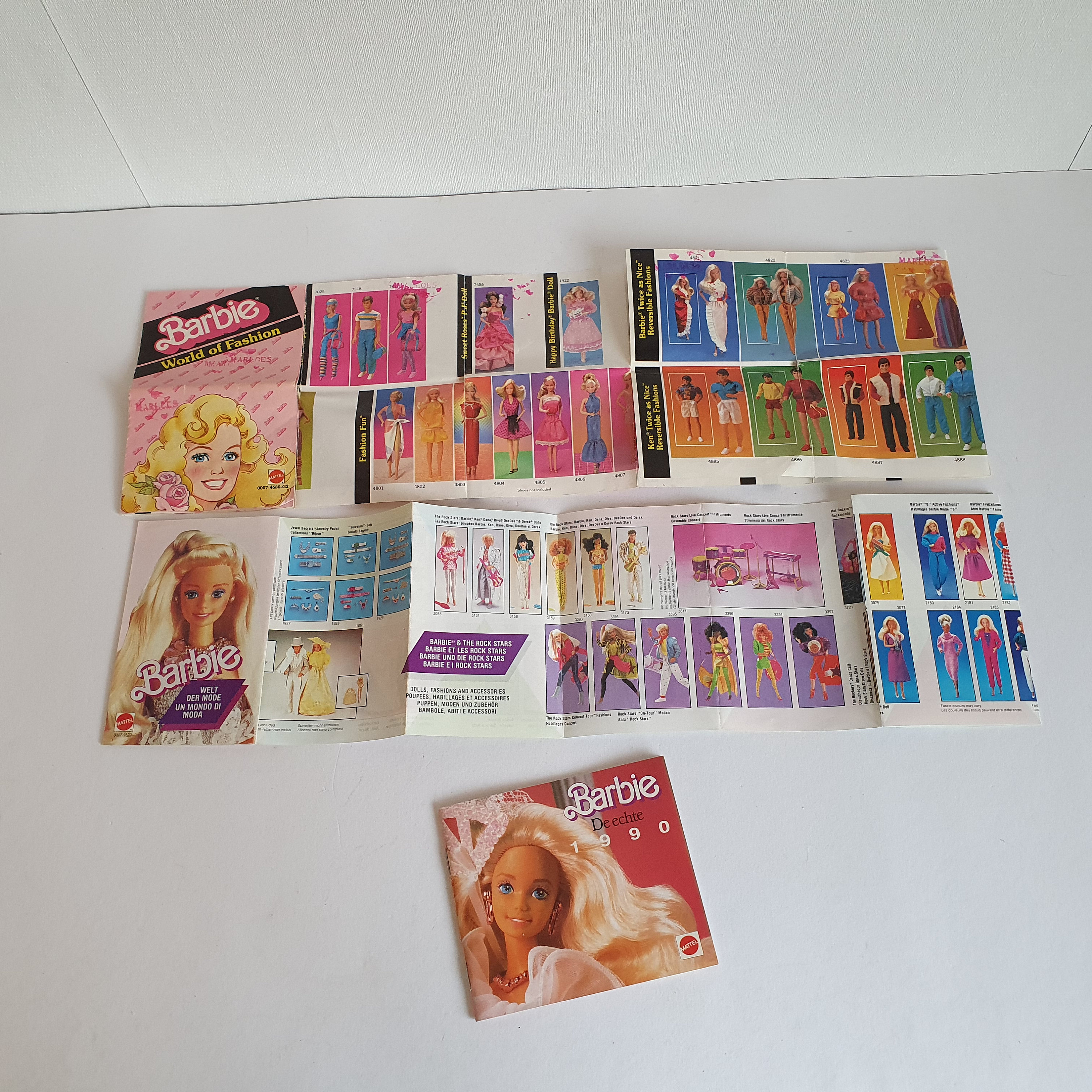 Vintage Mattel Barbie World of Fashion 1990's Booklet (lot of 3