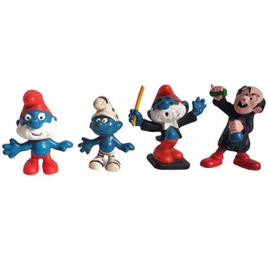Vintage Schleich Bully Peyo Smurfs (lot of 4)
