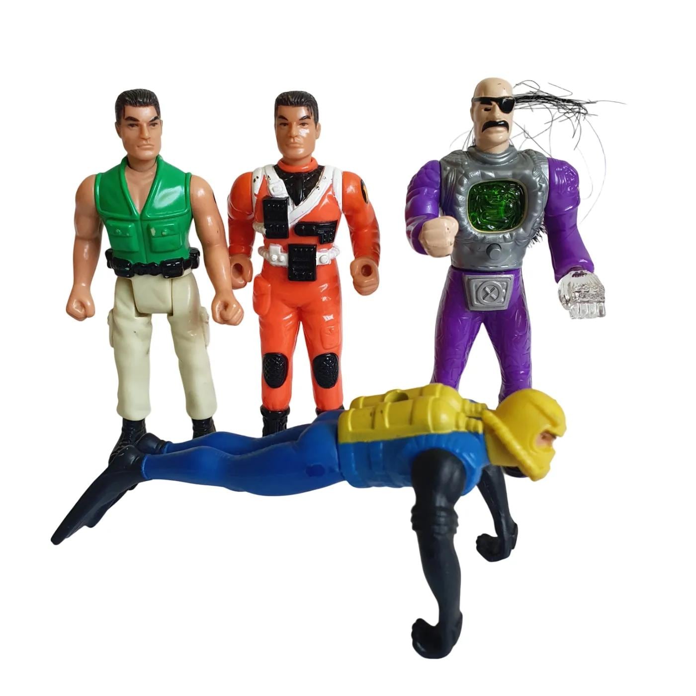 Vintage Mcdonalds 2001 Happy Meal Toy Action Man Figures (lot of 4