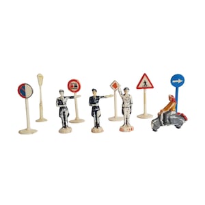 Vintage Siku Traffic Police Road Signs Scooter and Street Light