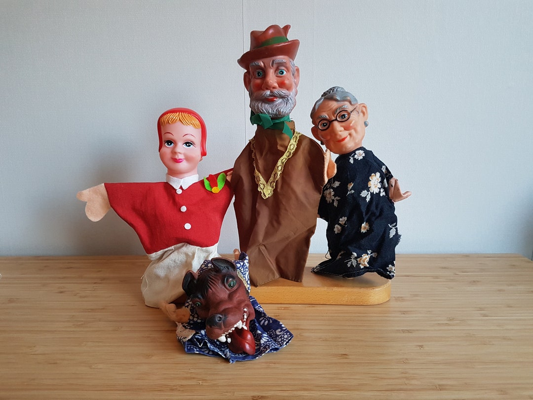 Vintage German Rubber Head Little Red Riding Hood Hand Puppet Etsy