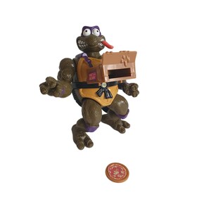 Figurine Tortues Ninja Leonardo Pizza Tossin – Playmates Toys 1993 – Fonctionne