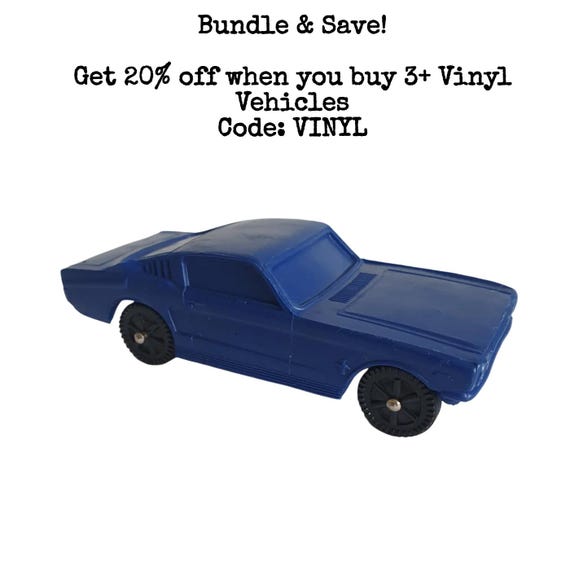 Vintage Vinyl Gummi Norddeutsche Plastik Blue Ford Mustang Coupe #914