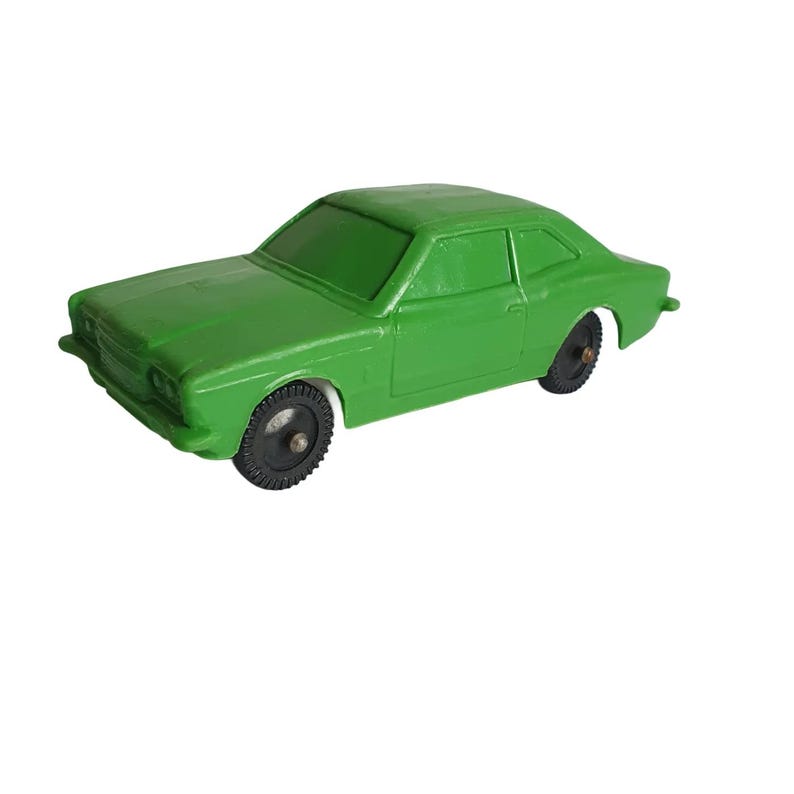 Vintage Vinyl Gummi Norddeutsche Plastik Green BMW Toy Car image 4