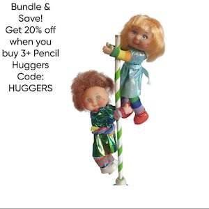 Vintage Rainbow Brite - Rainbow Girls - Pencil Gripper Huggers Clip Ons
