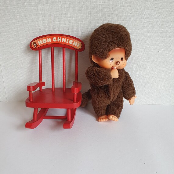 もんちっち ぬいぐるみ レアな椅子付き【年代物】モンチッチ　手作り服付 もんちっち ぬいぐるみ レアな椅子付き【年代物】モンチッチ