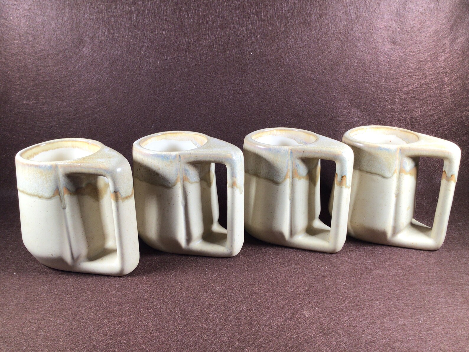 Rodolfo Padilla Stacking Mugs Signed Matte Beige/tan Etsy