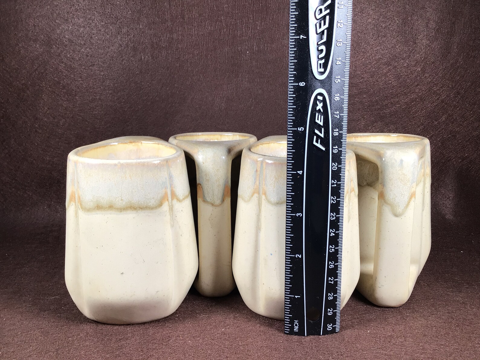 Rodolfo Padilla Stacking Mugs Signed Matte Beige/tan Etsy