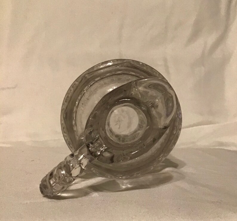 Hand Blown Clear Hobnail Decanter