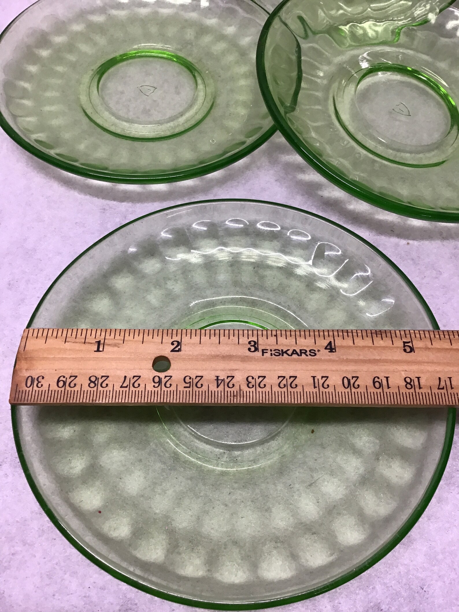 Antique Mint Green Federal Glass saucers Etsy