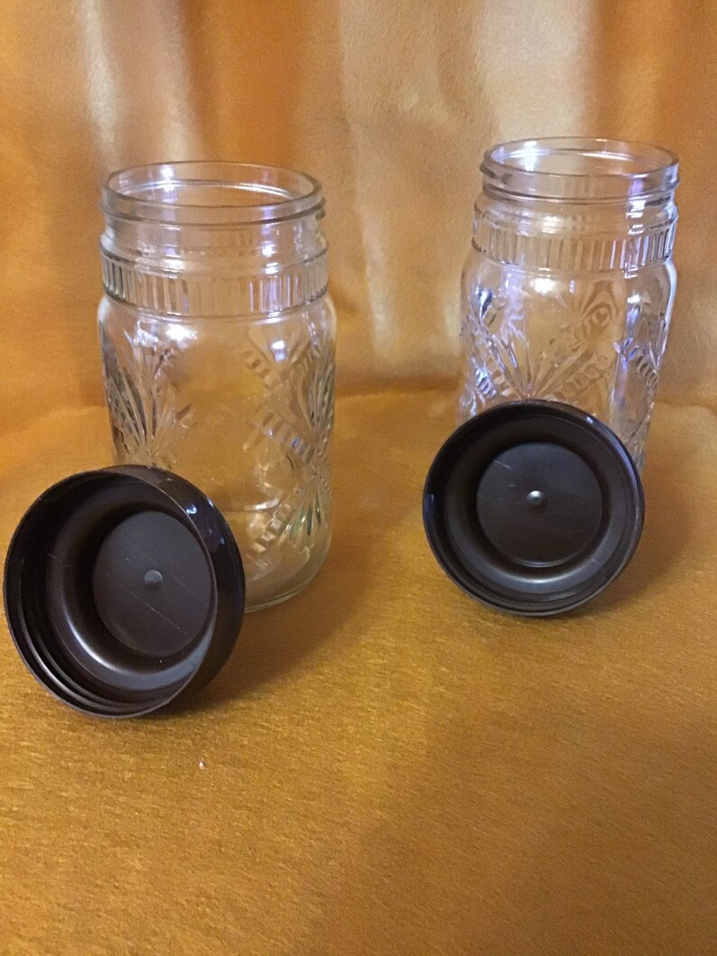 Vintage Folgers Instant Coffee Jars. Brown Lids Etsy