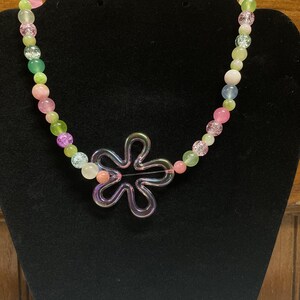 colorful flower beaded necklace