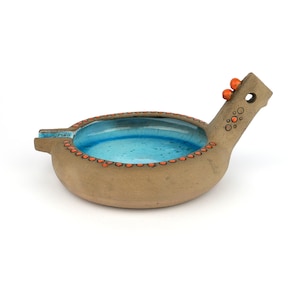 Céramique d'atelier de Gerhard Dölz, pièce unique signée par l'artiste, style vintage allemand du milieu du XXe siècle (RDA), tortue en céramique