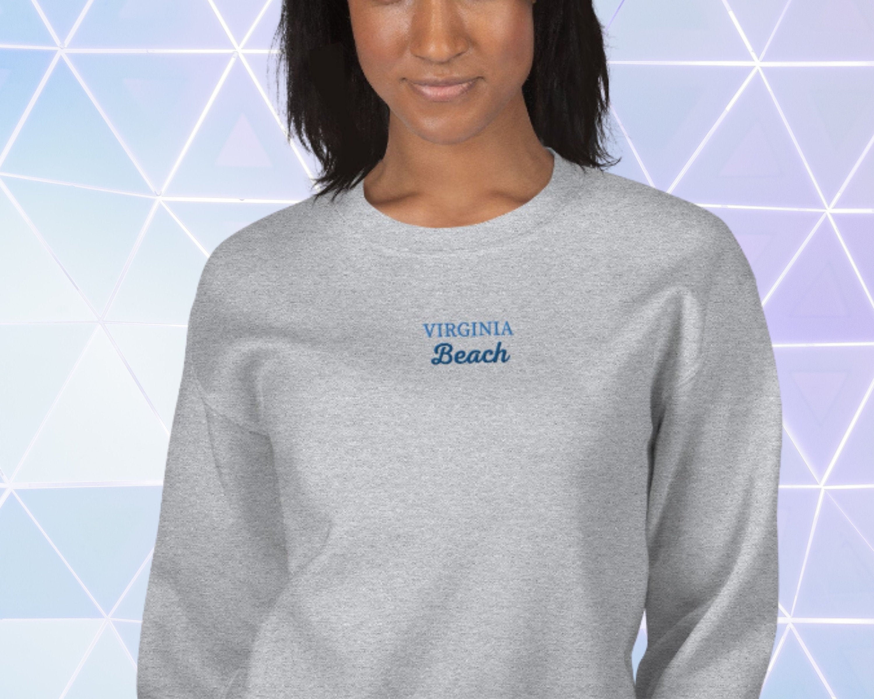 Embroidered Virginia Beach Sweatshirt Oversized Sweatshirt Etsy