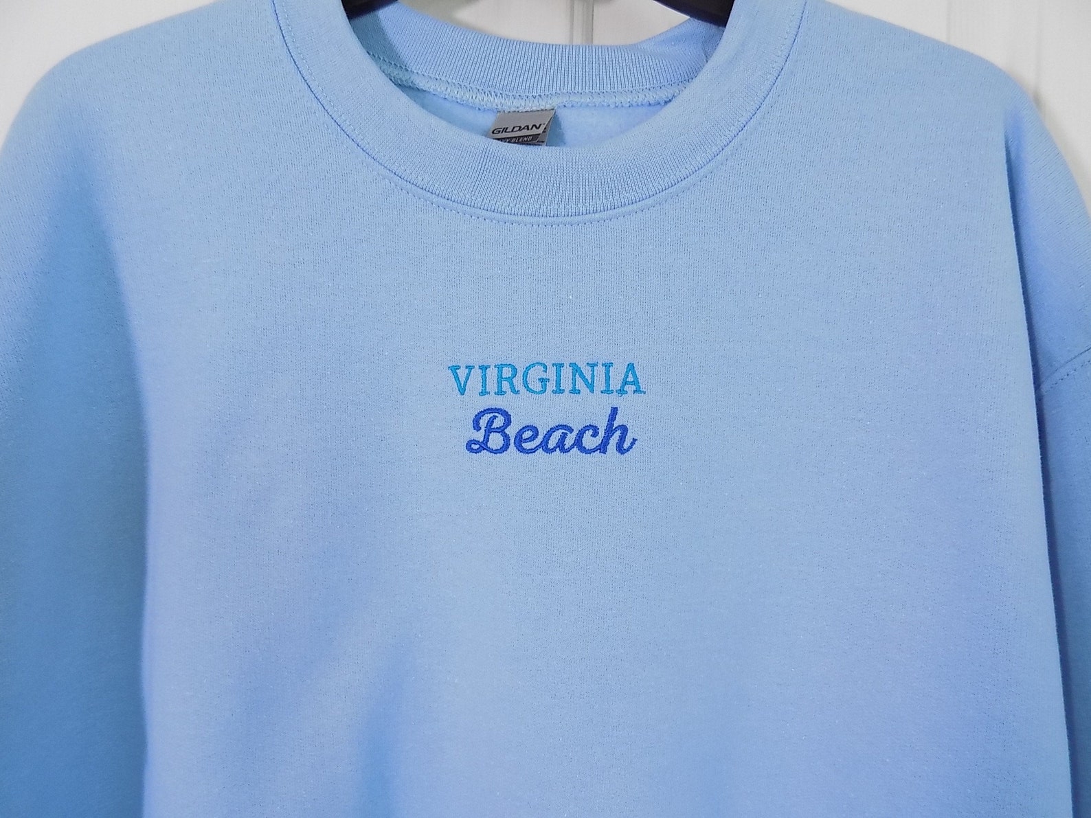 Embroidered Virginia Beach Sweatshirt Oversized Sweatshirt Etsy