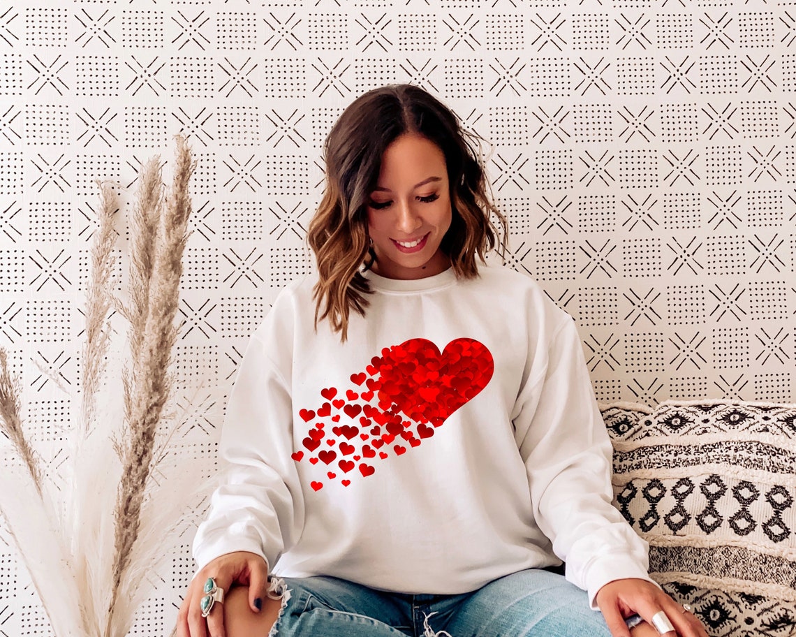 Valentines Day Sweatshirt Heart Sweatshirt Valentines Day | Etsy