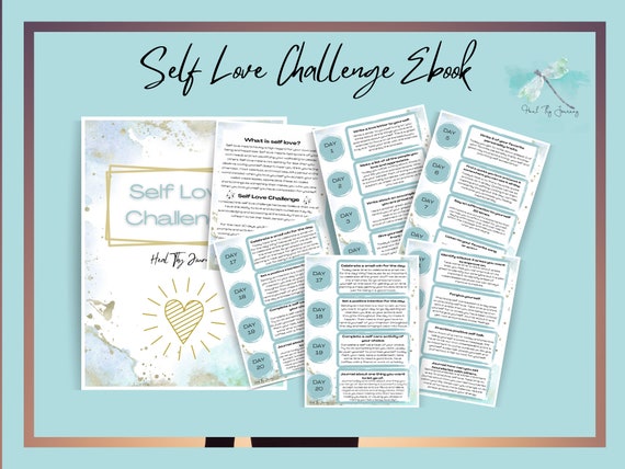 Self-Love Ebook, Printable self-love challenge, love yourself workbook