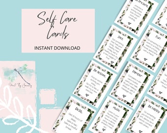 Self-Care Activity Cards, Self-Care Prompts for daily living, Mental Health Cards