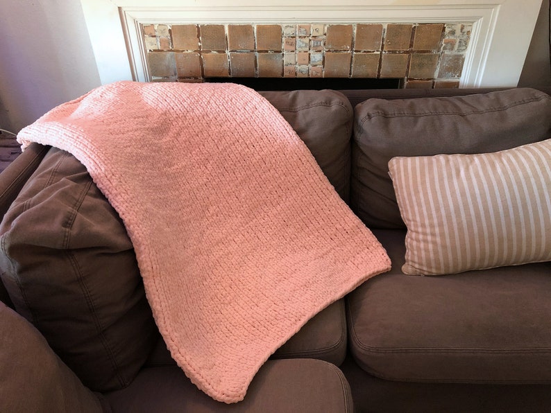 Knit Throw Blanket Handknitted Cozy and Soft Perfect Gift Free