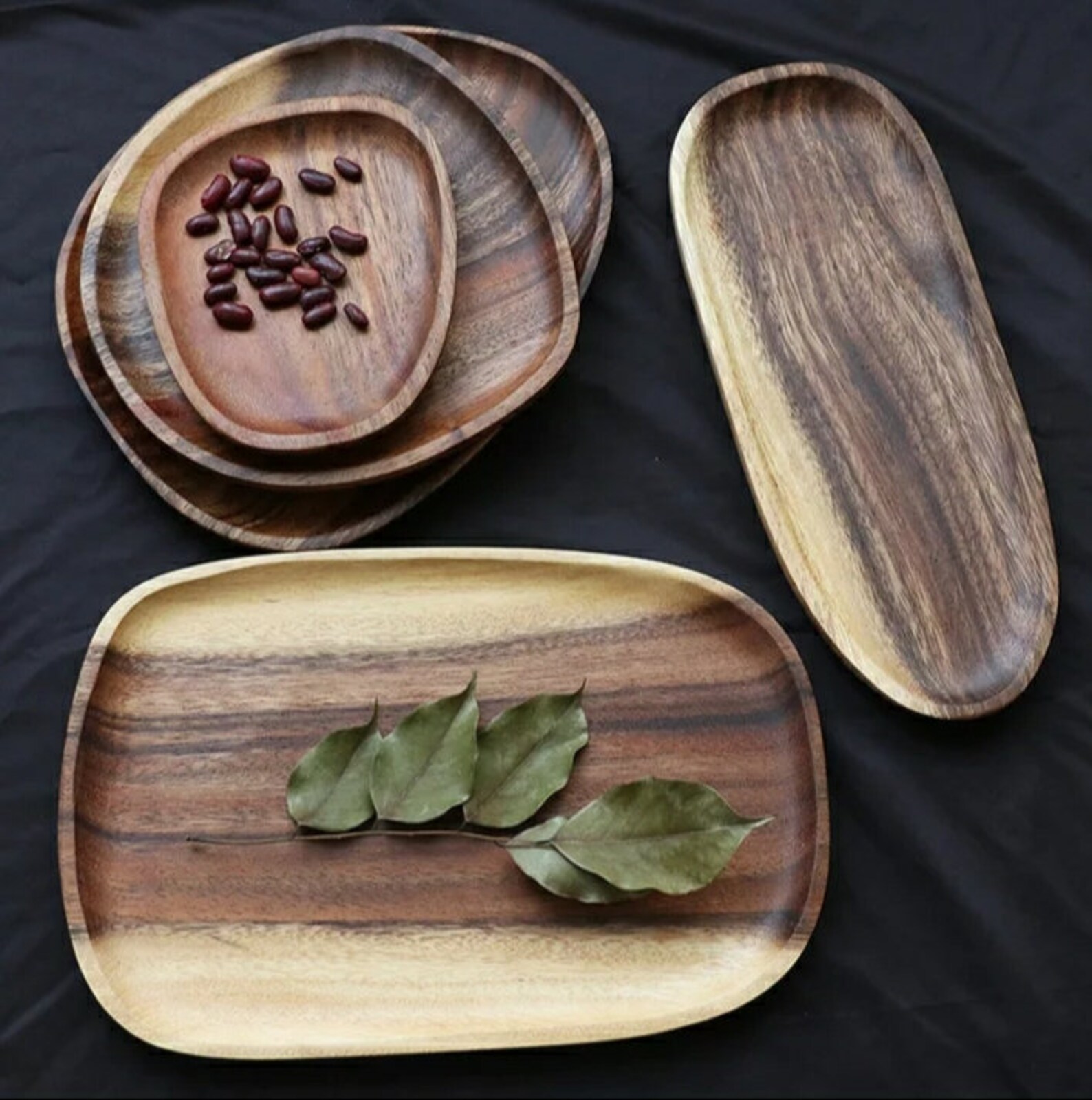 Creative Dessert tray Acacia Wood Irregular wood plate bread Etsy