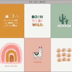 Art Gallery Fabrics | Pacha | Born to be Wild PANEL Fabric by the Yard | Quilting Cotton | Southwest Desert | Llamas | Cactus