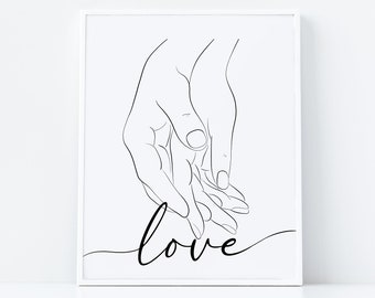 Couple Line Art, Couple Print, One Line Drawing, Minimalist Print, Modern Print, Simple Line, Line Art, Love Gift, Love Print, Love Poster