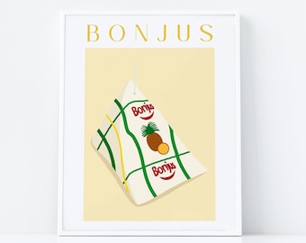 Bonjus Poster, Lebanese Wall Art, Trendy Wall Art, Lebanese Art, Lebanese Print, Kitchen Wall Art, Lebanese Decor, Food Print,Retro Prints