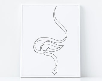Arabische kunst aan de muur, liefde kunst aan de muur, Arabische print, liefde in Arabische print, home decor, muur print, moderne kunst aan de muur