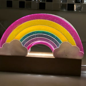 Rainbow Light, Rainbow Gift For Teen, Rainbow Night Light, Weirdcore Art, LGBTQ Gift, Resin Rainbow Art, Pride Gift, y2K Gift, Gen Z Gift