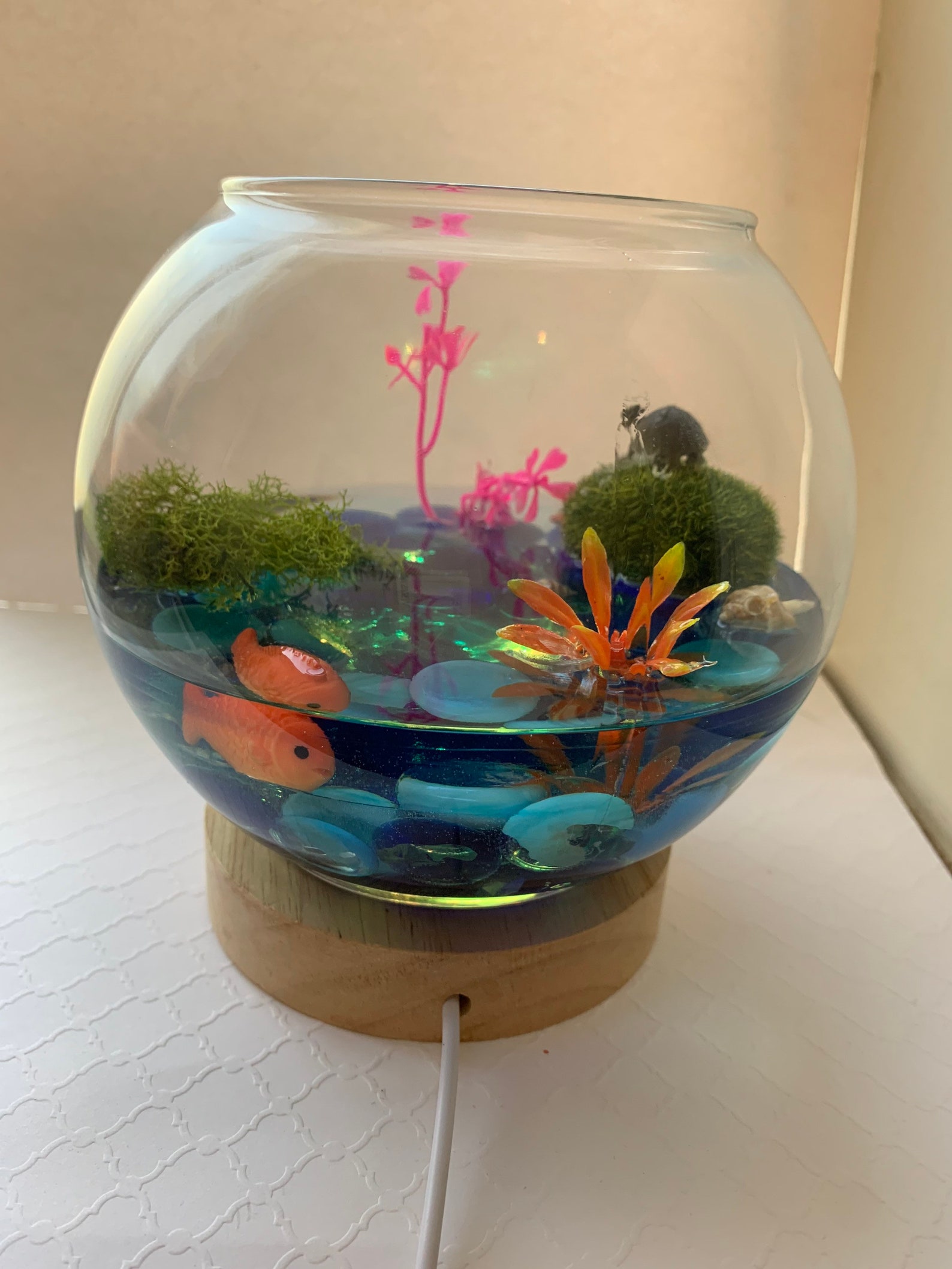 Fishbowl lamp nursery Ocean Themed Lighting Fish Tank lover Etsy