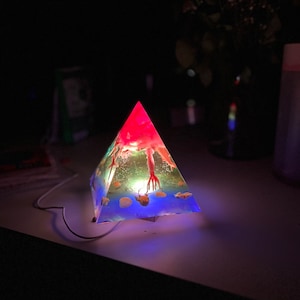Resin Ocean Night Light, Weirdcore Decor Starfish Light, Ocean Themed Decor, Ocean Nursery For Baby, Personalized Resin Pyramid Gift