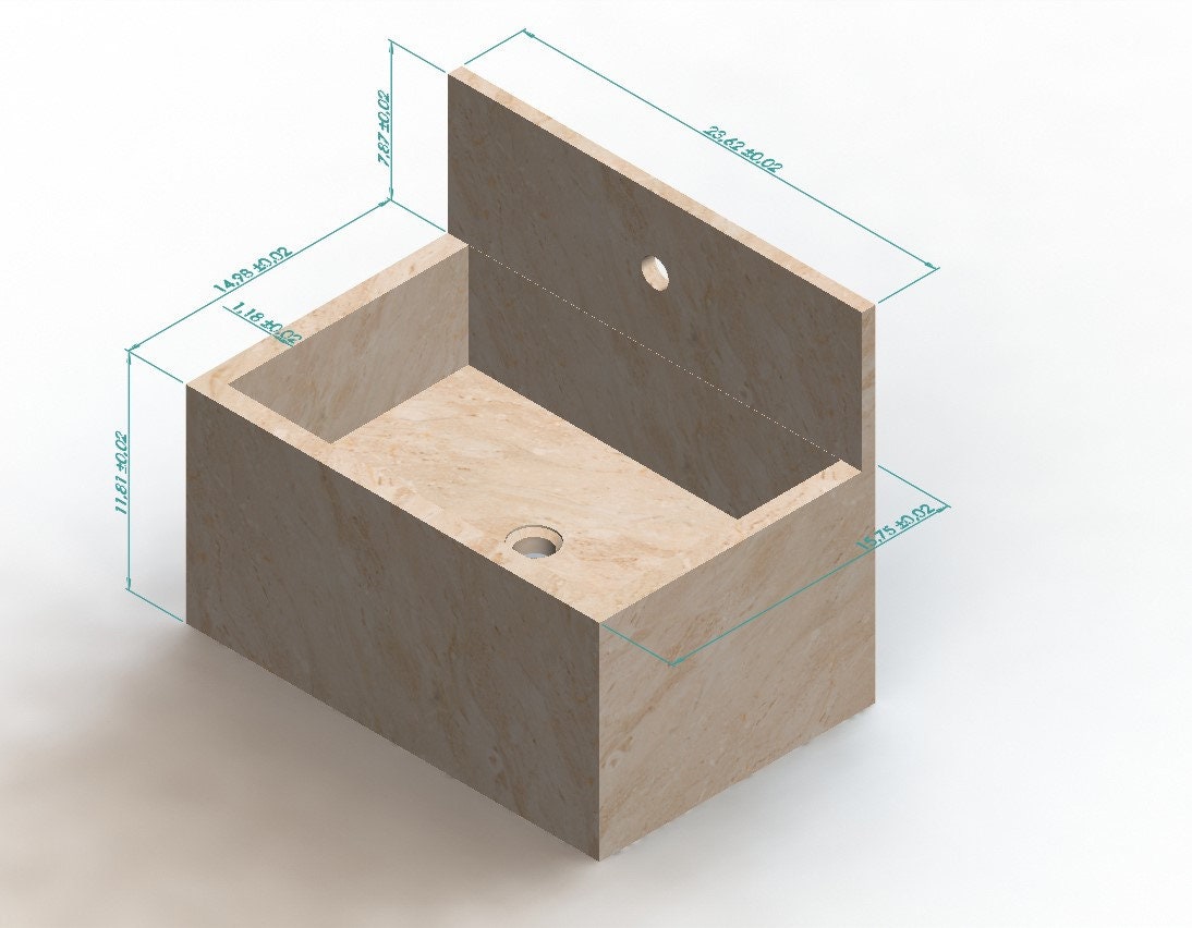 Wall Mount Marble Sink • Custom Marble Sink • Bathroom Sink • Calacatta