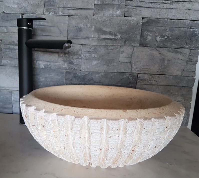 Sink Marble Sink Handmade Bathroom Sink Vertically Split Etsy