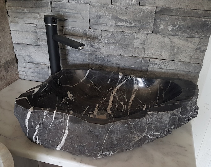 Natural Rustic Bathroom Sink •Vessel Sink•Sink Vanity• Natural Shaped Sink • Farmhouse Marble Sink • Bathroom Decor • Farmhouse Kitchen Sink
