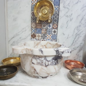 Afyon Violet Marmor Waschbecken: Türkisches Bad Spa Dekor