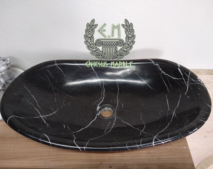 Taurus Black Marble sink • Handmade Bathroom Sink • Bathroom Decor • Sink • Bathroom Vanity • Custom Sink • Farmhouse Sink • Wall Mount Sink