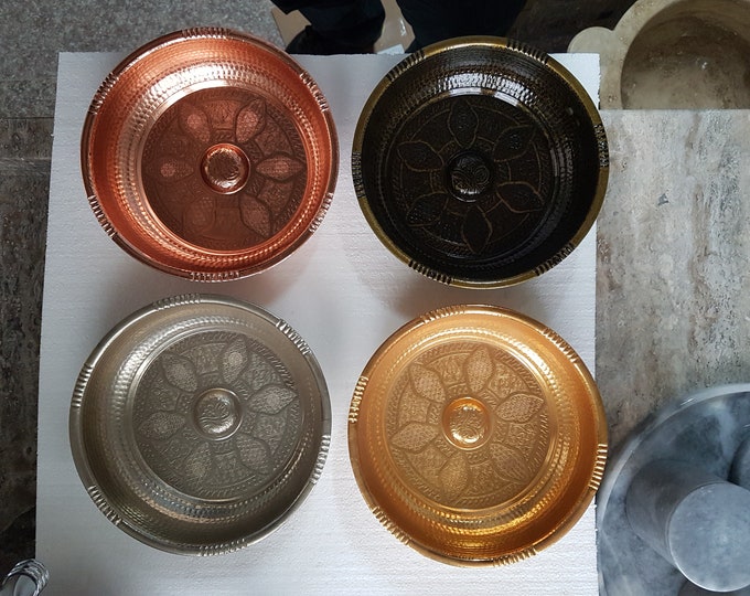 Authentic Hammam Bowls, Vintage Hammam Bowls - Spa Bowls, Golden Yellow - Antique - Cromium - Bath Bowls