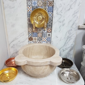 Turkish Bath Sink, Turkish Hammam Sink, Spa Sink, Spa Decor, Turkish Hamam Sink, Hamam Decor, Travertine